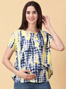 PURPLE FLAUNT Women Dyed Round Neck Top