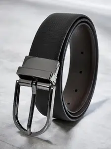 CRUSSET Men Tang Closure Textured Reversible Formal Belt