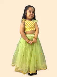 Samsara Couture Girls Embellished Sleeveless Ready to Wear Lehenga & Blouse
