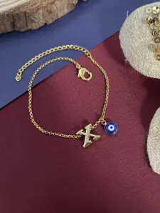 Digital Dress Room X Letter Evil Eye Name Bracelet Rakhi