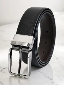 CRUSSET Men Tang Closure Textured Reversible Formal Belt