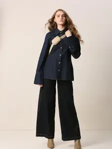 Vero Moda Women Spread Collar Solid Cotton Casual Shirt