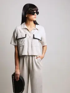 Vero Moda Women Spread Collar Solid Casual Shirt