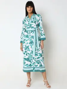 Vero Moda Floral Printed A-Line Midi Dress