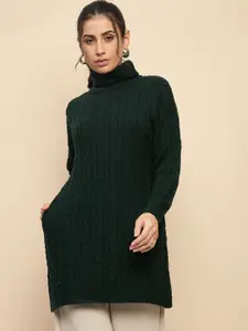 CLAPTON Self Designed Wool High Neck Pull Over Sweater