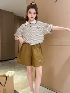 INCLUD Girls Striped T-shirt With Shorts