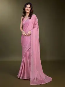 Trendmalls Leheriya Pure Chiffon Heavy Work Saree