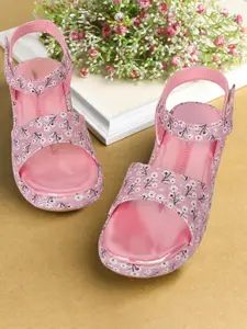 BAESD Girls Printed Platform Heel Sandals