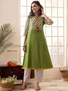 Anouk Etnic Motifs Printed Yoke Design A-Line Kurta