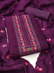 Peachmode Floral Embroidered Sequinned Unstitched Dress Material