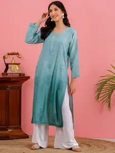 Chowkhat Women Ethnic Motifs Embroidered Straight Kurta