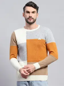 Monte Carlo Men Colourblocked Woollen Pullover