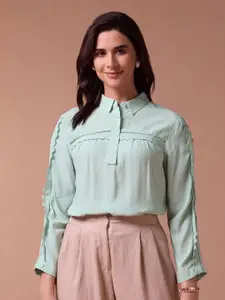 U.S. Polo Assn. Women Solid Shirt Collar Top