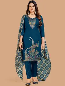 JULEE Floral Embroidered Unstitched Dress Material