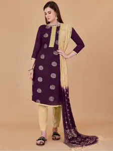 JULEE Ethnci Motifs Woven Design Gotta Patti Unstitched Dress Material