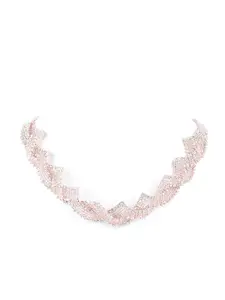 ODETTE Rose Gold-Plated Faux Stone Choker Necklace