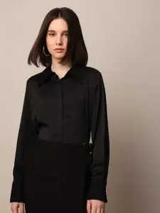 ONLY Women Spread Collar Solid Party Shirt