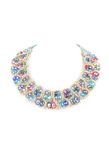 ODETTE Gold Plated Artificial Beads Necklace