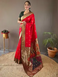 DEVATITHI Ethnic Motifs Zari Paithani Saree