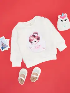 Pantaloons Baby Girls Embroidered Sweatshirt