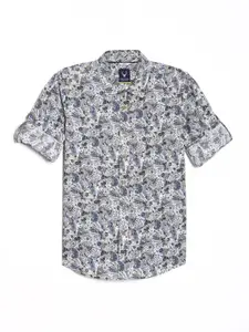Allen Solly Junior Boys Spread Collar Floral Printed Cotton Slim Fit Casual Shirt