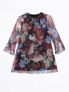 Allen Solly Junior Girls Floral Flared Sleeve A-Line Dress