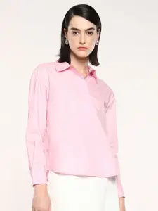 RAREISM Women Comfort Solid Spread Collar Casual Shirt