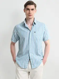 Arrow Sport Men Spread Collar Striped Cotton Casual Shirt