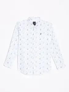 Allen Solly Junior Boys Spread Collar Floral Printed Cotton Slim Fit Casual Shirt