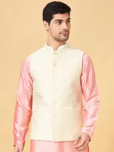 indus route by Pantaloons Woven Design Mandarin Collar Nehru Jacket