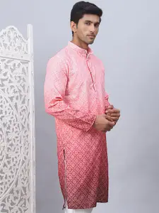 Jompers Ethnic Motifs Printed Mandarin Collar Straight Kurta