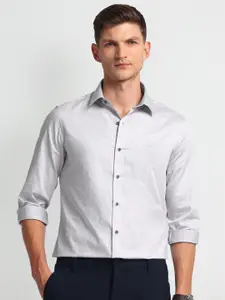 Arrow New York Men Spread Collar Solid Cotton Slim Fit Formal Shirt