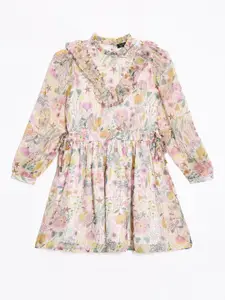 Allen Solly Junior Floral Printed Fit & Flare Ruffles Dress