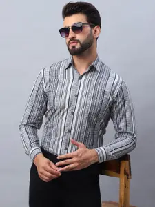 Indian Needle Men Classic Vertical Striped Formal Shirt