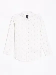 Allen Solly Junior Boys Spread Collar Floral Printed Cotton Slim Fit Casual Shirt