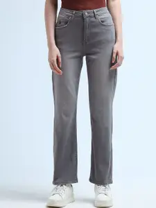 U.S. Polo Assn. Women Straight Fit High-Rise Light Fade Stretchable Jeans