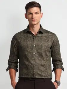 Arrow New York Men Spread Collar Abstract Printed Cotton Slim Fit Formal Shirt