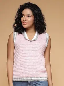 Velvery Women Quirky Sweater Vest with Applique Detail