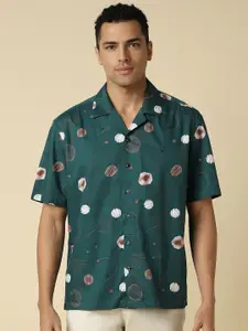 Allen Solly Men Classic Cuban Collar Abstract Printed Cotton Casual Shirt
