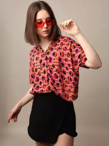 ONLY Women Spread Collar Abstract Printed Casual Shirt