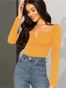 Dream Beauty Fashion Women Solid Sweetheart Neck Top