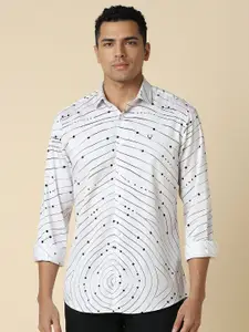 Allen Solly Men Spread Collar Abstract Printed Cotton Slim Fit Casual Shirt
