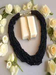 UNIVERSITY TRENDZ Gold-Plated Beaded Layered Necklace