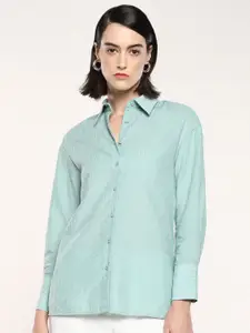 RAREISM Women Comfort Striped Spread Collar Casual Shirt