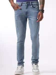WROGN Men Comfort Tapered Fit Low Distress Heavy Fade Jeans