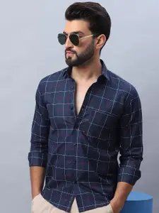 Indian Needle Men Classic Checked Cotton Formal Shirt