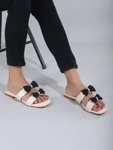 DressBerry Women Embellished Synthetic Open Toe Flats