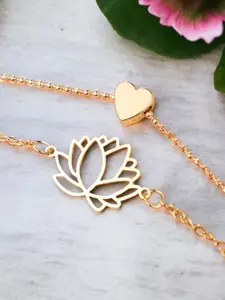 fabula Lotus & Heart Shape Anklet