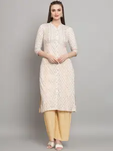 Anouk Ethnic Motifs Printed Mandarin Collar Straight Kurta