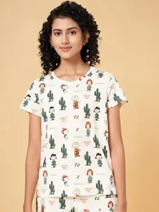 Dreamz by Pantaloons Printed Short Sleeves Cotton Lounge T-shirt